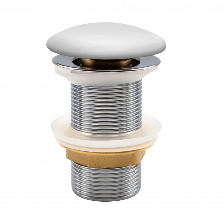 Eco Elegance Wit Keramische Push-Up Afvoerplug 5/4 Zonder Overloop