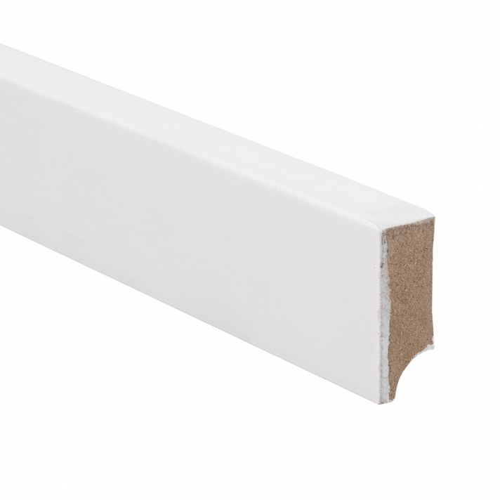 MDF plint 40x15mm wit gegrond recht | 2.4 meter