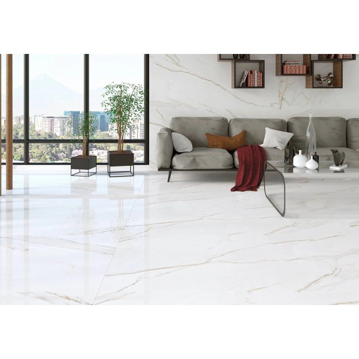 Navarti Golden hoogglans vloertegel 45x90 White