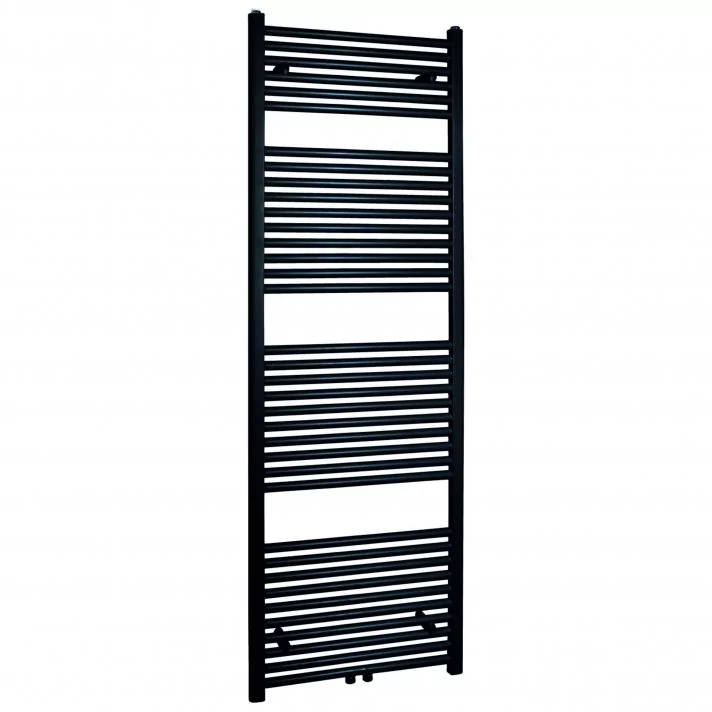 500x1200 - 673 Watt | Handdoekradiator Zwart Zij- & Middenaansluiting