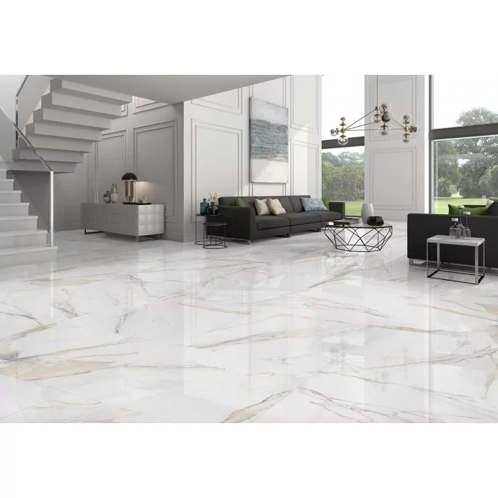 ITT Atlantis gold hoogglans vloertegel 60x120 white
