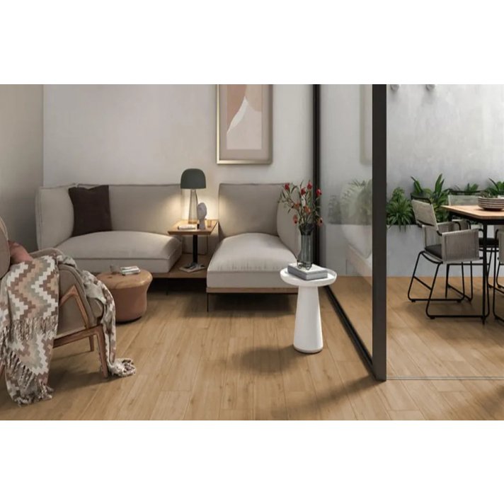 Houtlook wand- en vloertegel - natural coaba donker eiken 23×120 - keramische parket gerectificeerd