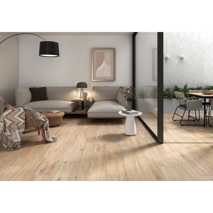 Houtlook wand- en vloertegel - natural natural eiken 23×120 - keramische parket gerectificeerd