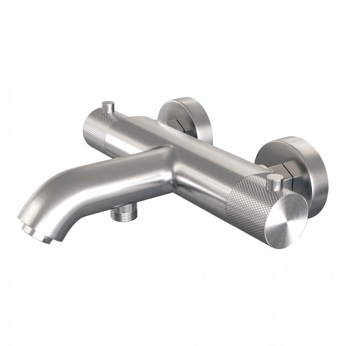 BRAUER Brushed Carving opbouw baddouche thermostaatkraan RVS geborsteld PVD