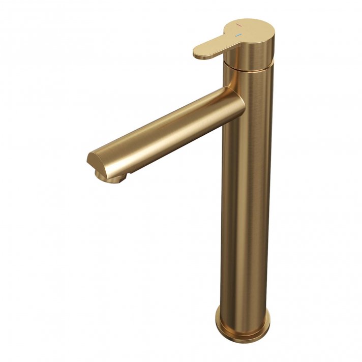 BRAUER Gold Edition verhoogde opbouw wastafelmengkraan model D goud geborsteld PVD