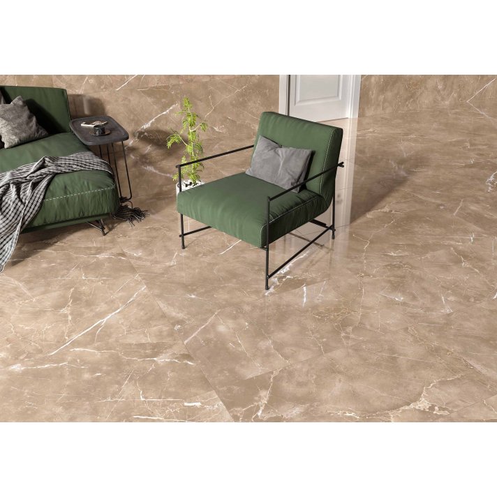 Ecoceramic Akropolis Hoogglans vloertegel 60.8x60.8 noce