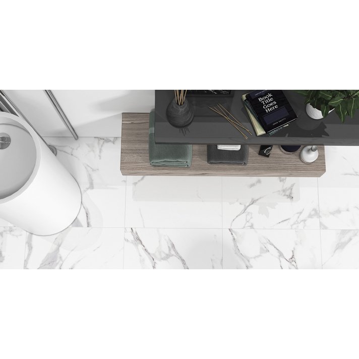 Ecoceramic Albufera hoogglans vloertegel 60x60 white