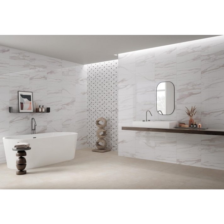Navarti Azur hoogglans wandtegel 25x50 white