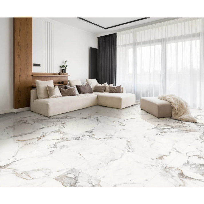 navarti Bellagio gold hoogglans vloertegel 60x120 white