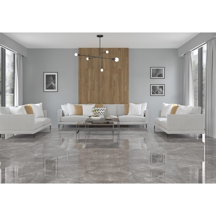 Ecoceramic Bolonia hoogglans vloertegel 60x60 marengo