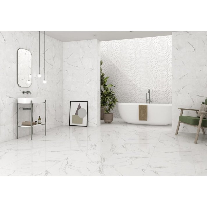 Navarti Calacatta rlv hoogglans wandtegel 33x55 white