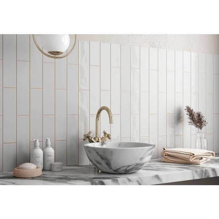 Navarti Zarati hoogglans wandtegel 7.5x30 light grey