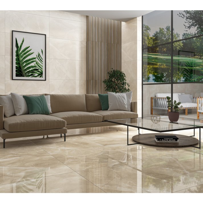 Ecoceramic Vivalto hoogglans vloertegel 60x60 mocca