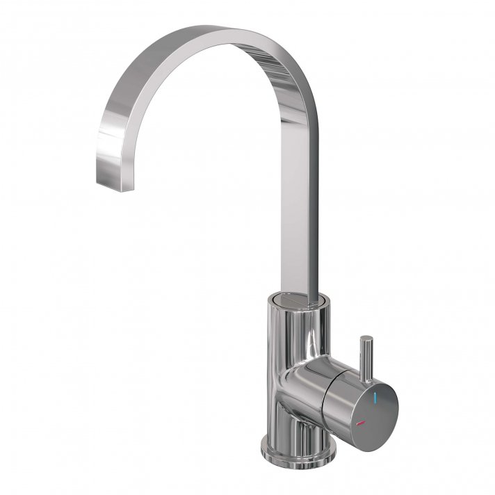 BRAUER Chrome Edition hoge opbouw wastafelmengkraan met draaibare platte uitloop model B chroom