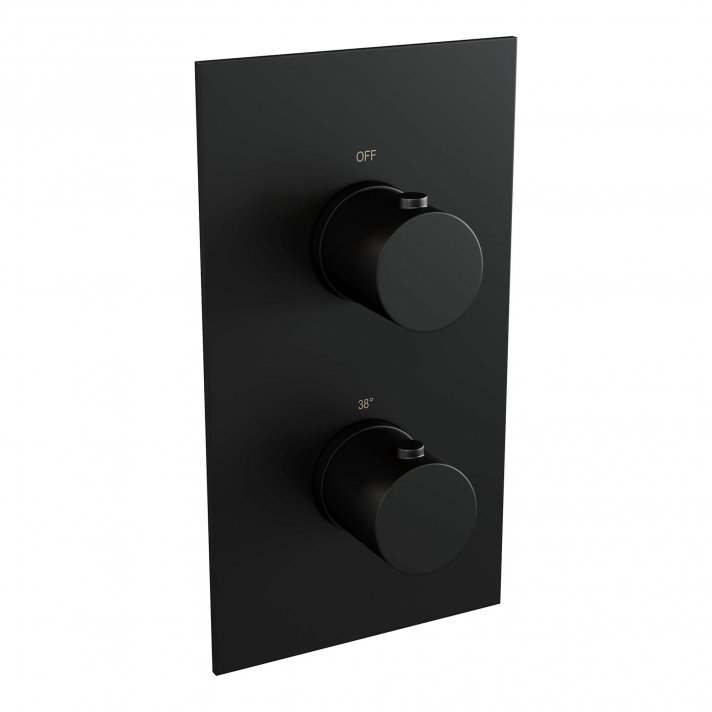 BRAUER Black Edition 3-weg inbouwthermostaat met in- en afbouwdelen mat zwart