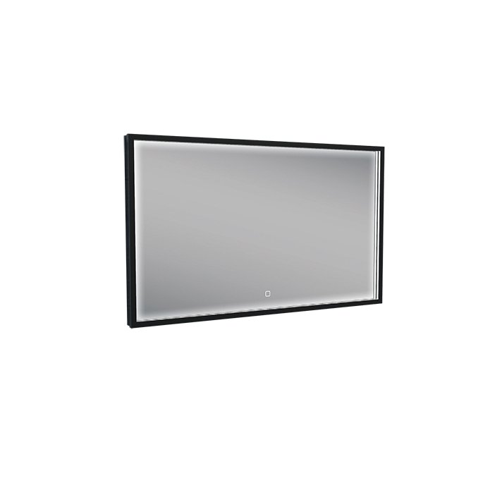 Avi spiegel rechthoek met LED, dimbaar en spiegelverwarming 100 x 60 cm mat zwart