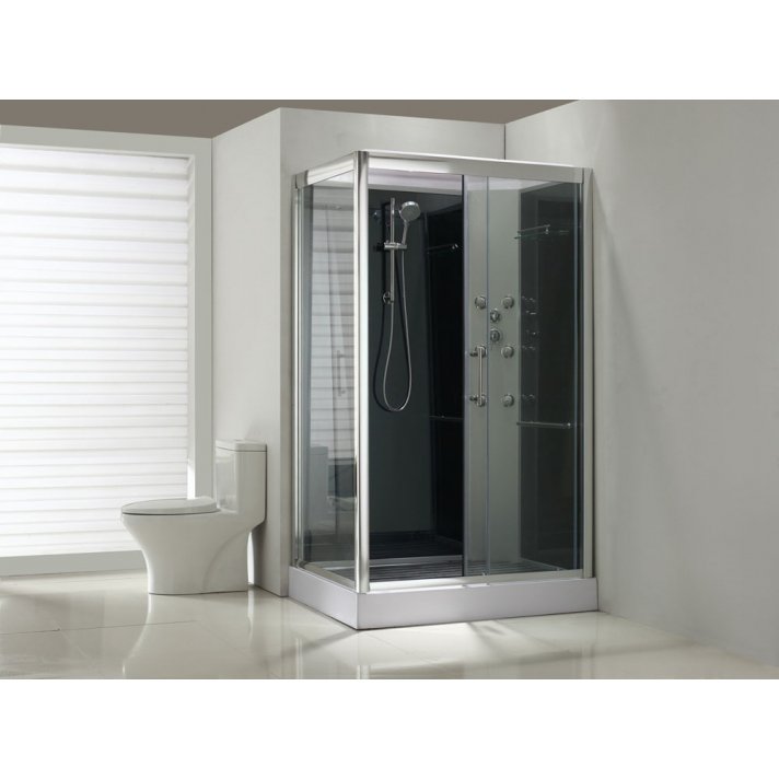 Sunshine rechts complete douchecabine 120x90x218 alu  5mm glas