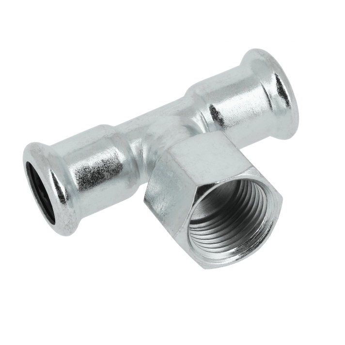 Bonfix Staalverzinkt Press x Binnendraad x Knel T-koppeling (CV) | 12 x 1/2 x 12