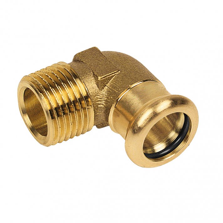 Bonfix Roodkoper Buitendraad x Press kniekoppeling (water) | 3/8 x 12