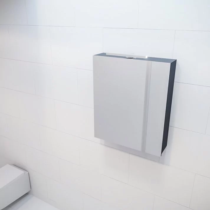 Mondiaz Cubb spiegelkast 60x70x16cm kleur dark grey met 1 deur