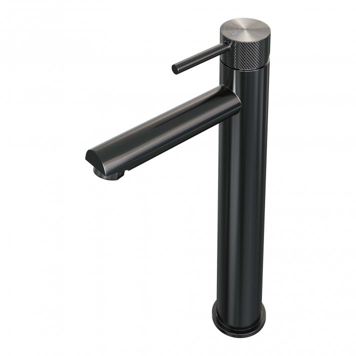 BRAUER Gunmetal Carving verhoogde opbouw wastafelmengkraan model A gunmetal geborsteld PVD