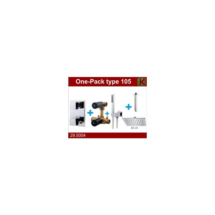 one-pack inbouwthermostaatset type 105 CHR (20cm)