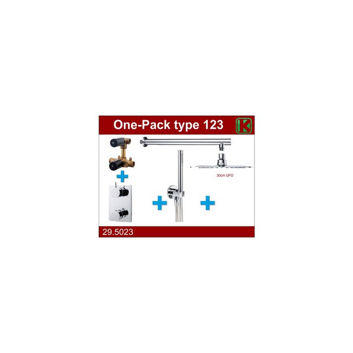 one-pack inbouwthermostaatset type 123 CHR (30cm ufo)