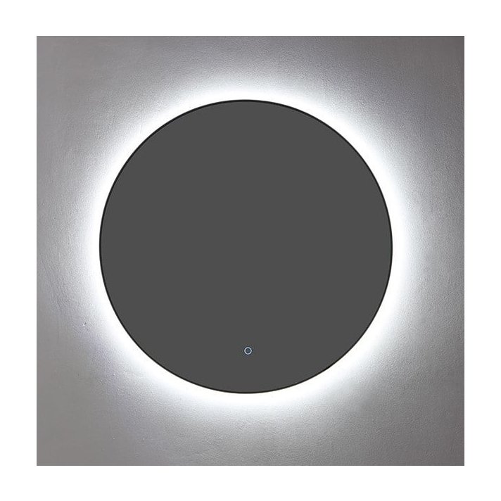 Sani DeLuxe Ronde spiegel Mat Zwart met LED verlichting, 3 kleur instelbaar & dimbaar 60 incl. spiegelverwarming