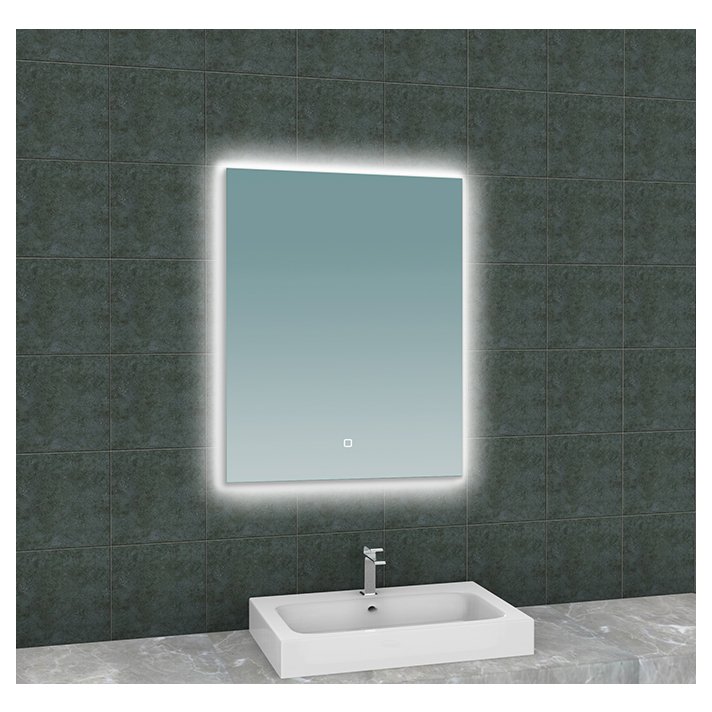Soul spiegel rechthoek met LED, dimbaar en spiegelverwarming 60 x 80 cm