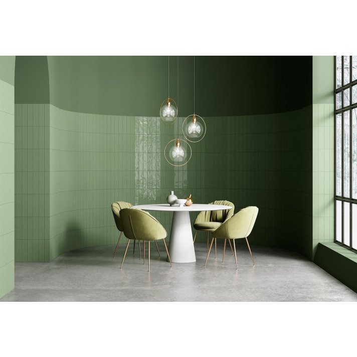 Navarti Zarati hoogglans wandtegel 7.5x30 green