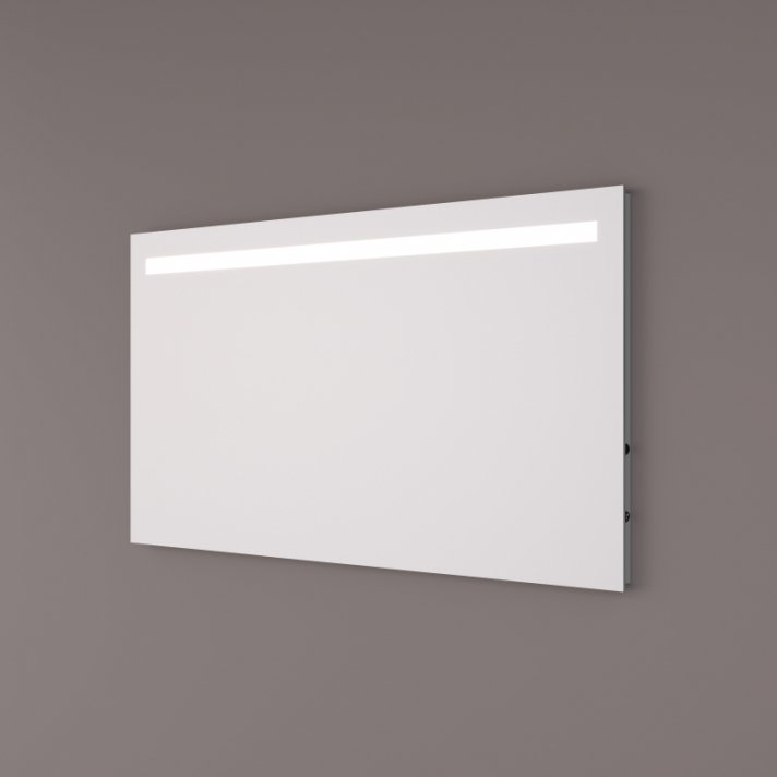 Hipp Design LED spiegel 100x70cm met horizontale verlichting, stopcontact en spiegelverwarming