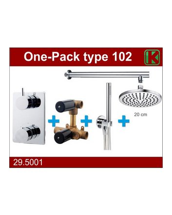one-pack inbouwthermostaatset type 102 CHR (20cm)