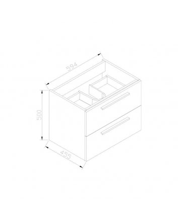 Sani DeLuxe Aktieset badmeubel DL met greep aluminium 60 mat wit zonder spiegel