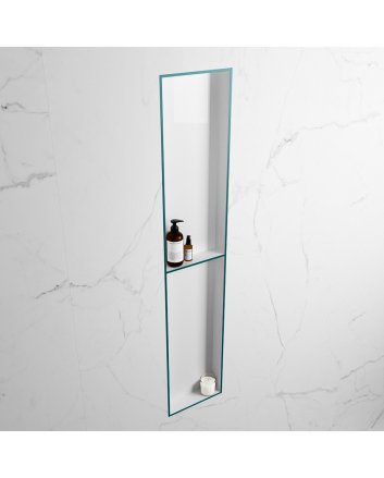 Mondiaz Easy Nis 89,5x29,5cm in solid surface kleur Smag | Talc. 2 vakken geschikt voor in- of opbouw