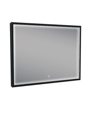 Avi spiegel rechthoek met LED, dimbaar en spiegelverwarming 80 x 60 cm mat zwart
