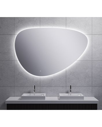 Uovo spiegel ovaal met LED, dimbaar en spiegelverwarming 140 cm