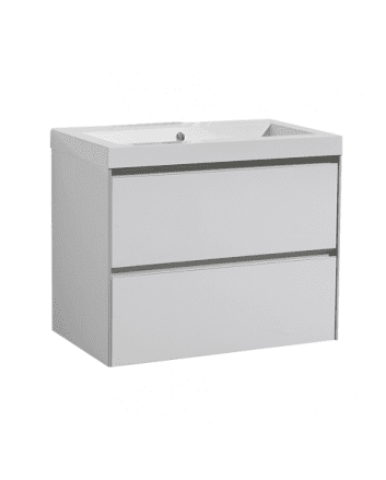 Sani DeLuxe Aktieset badmeubel PL greeploos 60 Hoogglans Wit  zonder spiegel