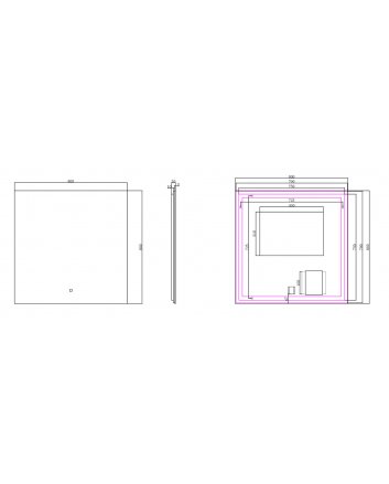 Soul spiegel vierkant met LED, dimbaar en spiegelverwarming 80 x 80 cm