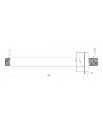 Caral douchearm met plafondbevestiging 20 cm mat zwart