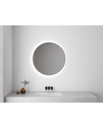 Wiesbaden Novi ronde spiegel met LED, dimbaar 80 cm geborsteld messing