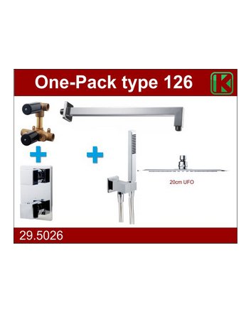 one-pack inbouwthermostaatset type 126 CHR (20cm ufo)