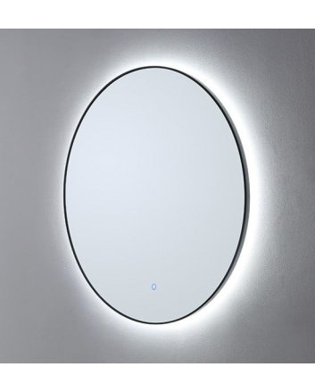 Sani DeLuxe Ronde spiegel Mat Zwart met LED verlichting, 3 kleur instelbaar & dimbaar 60 incl. spiegelverwarming