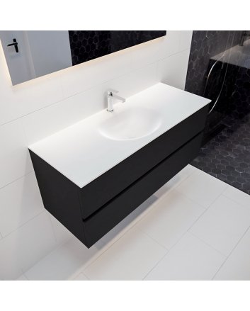 Mondiaz Vica 120cm badmeubel urban 2 lades wastafel Moon midden met 1 kraangat