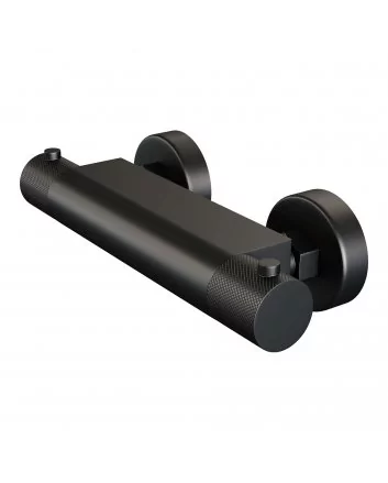 BRAUER Black Carving opbouw douche thermostaatkraan mat zwart