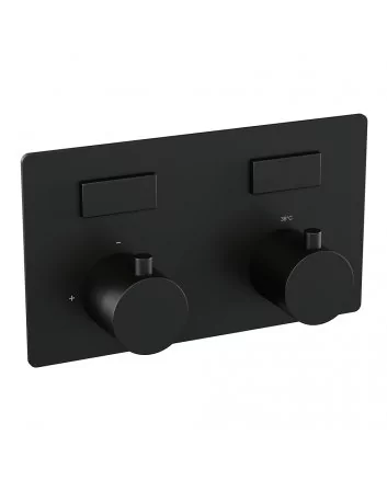BRAUER Black Edition 2-weg inbouwthermostaat met drukknoppen met in- en afbouwdelen mat zwart