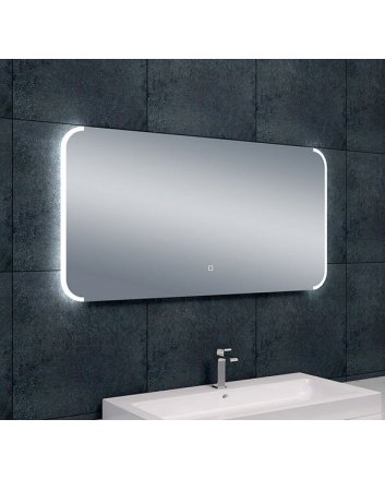 Bracket spiegel rechthoek met LED, dimbaar en spiegelverwarming 120 x 60 cm