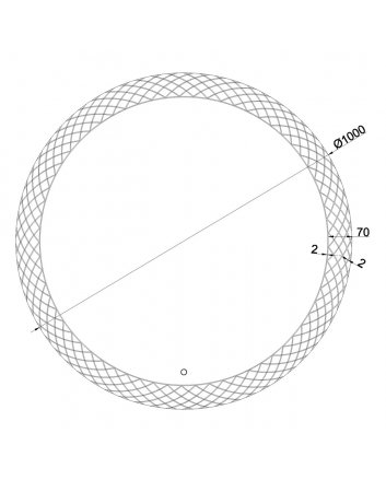 Deco spiegel rond met LED, dimbaar 100 cm