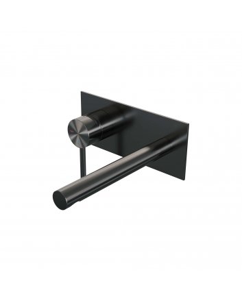 BRAUER Gunmetal Edition inbouw wastafelmengkraan met rechte uitloop en afdekplaat model A2 gunmetal geborsteld PVD