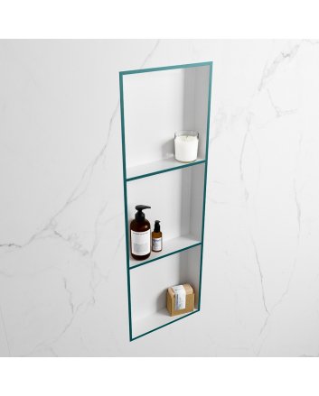 Mondiaz Easy Nis 89,5x29,5cm in solid surface kleur Smag | Talc. 3 vakken  geschikt voor in- of opbouw