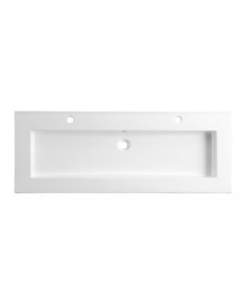 Sani DeLuxe Wastafel Keramiek Classic 120 enkele wasbak, met twee kraangaten